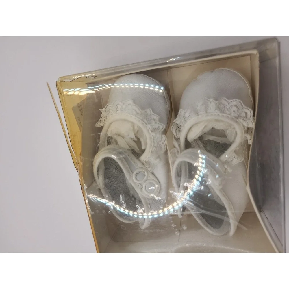 1950s Vintage Leather Lullaby‎ Baby Shoes Size 1 (3 To 5 Months) NIB Made In USA